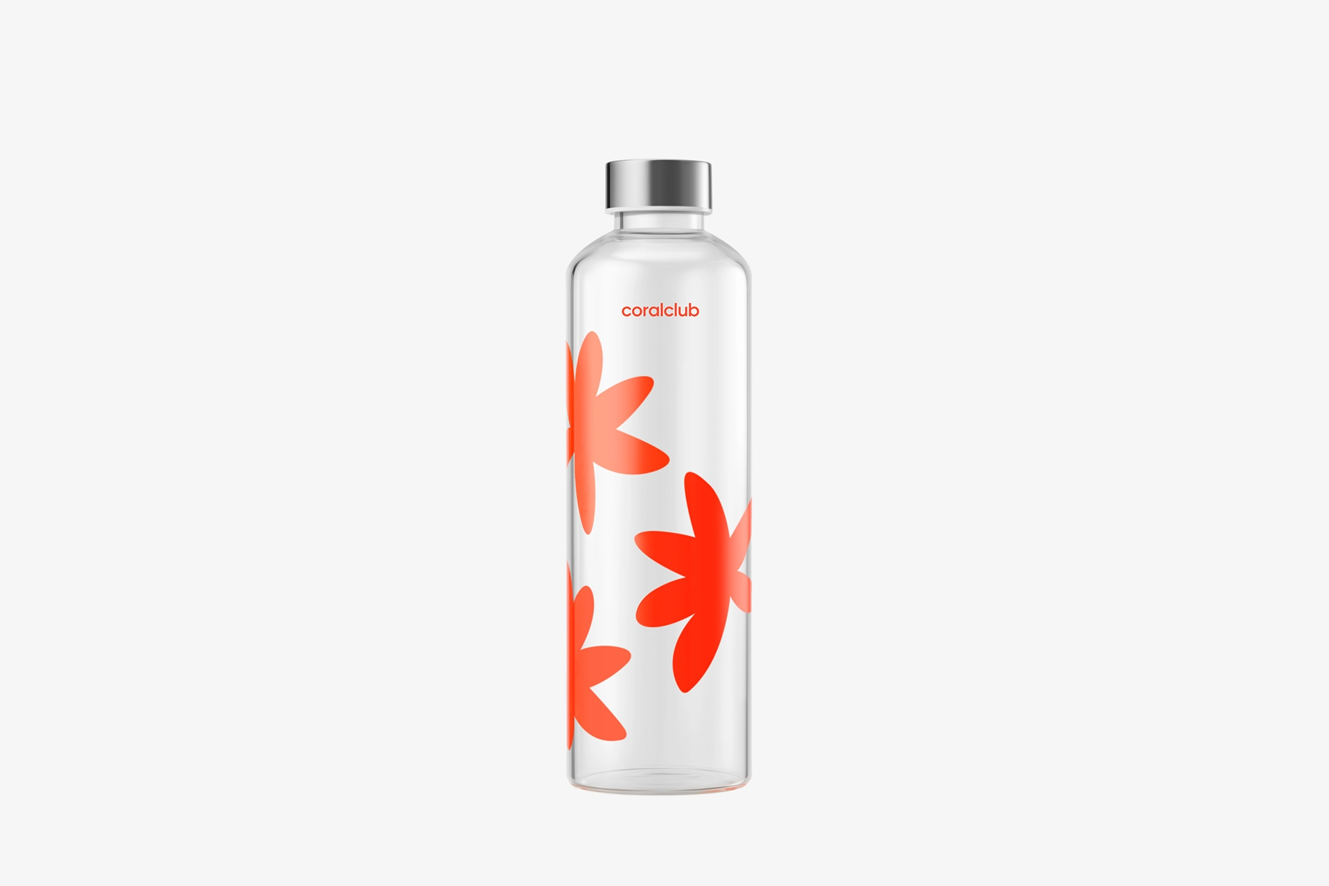Szklana butelka "ClearWater" z etui, czerwona